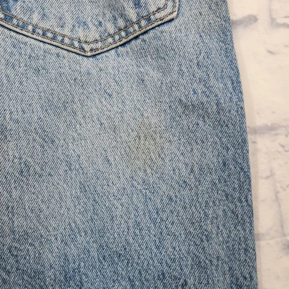 Zara WOMENS SIZE 4 High Rise Straight Leg Jean Raw Hem Mid Wash - Picture 8 of 14